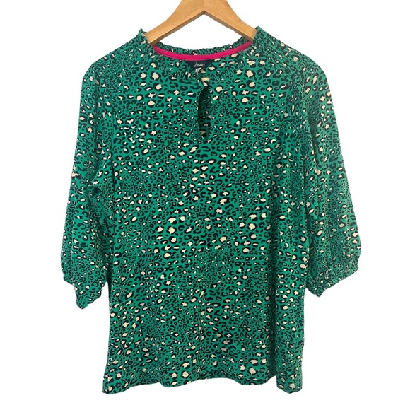 JOULES Green Cecily Shirred Shoulder Blouse - Picture 3 of 10